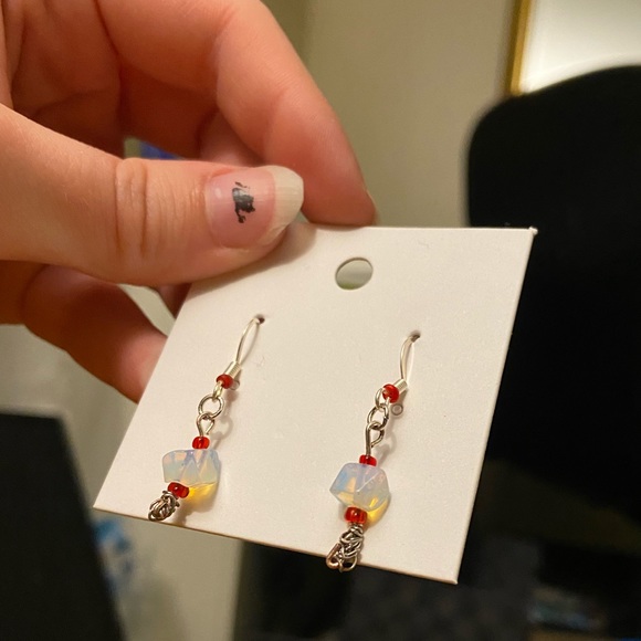 Handmade Glass/Opalite Earrings - Picture 8 of 10